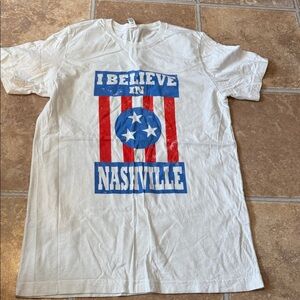 Bella Canvas Classic White Tee I believe in Nashville short sleeve tshirt med